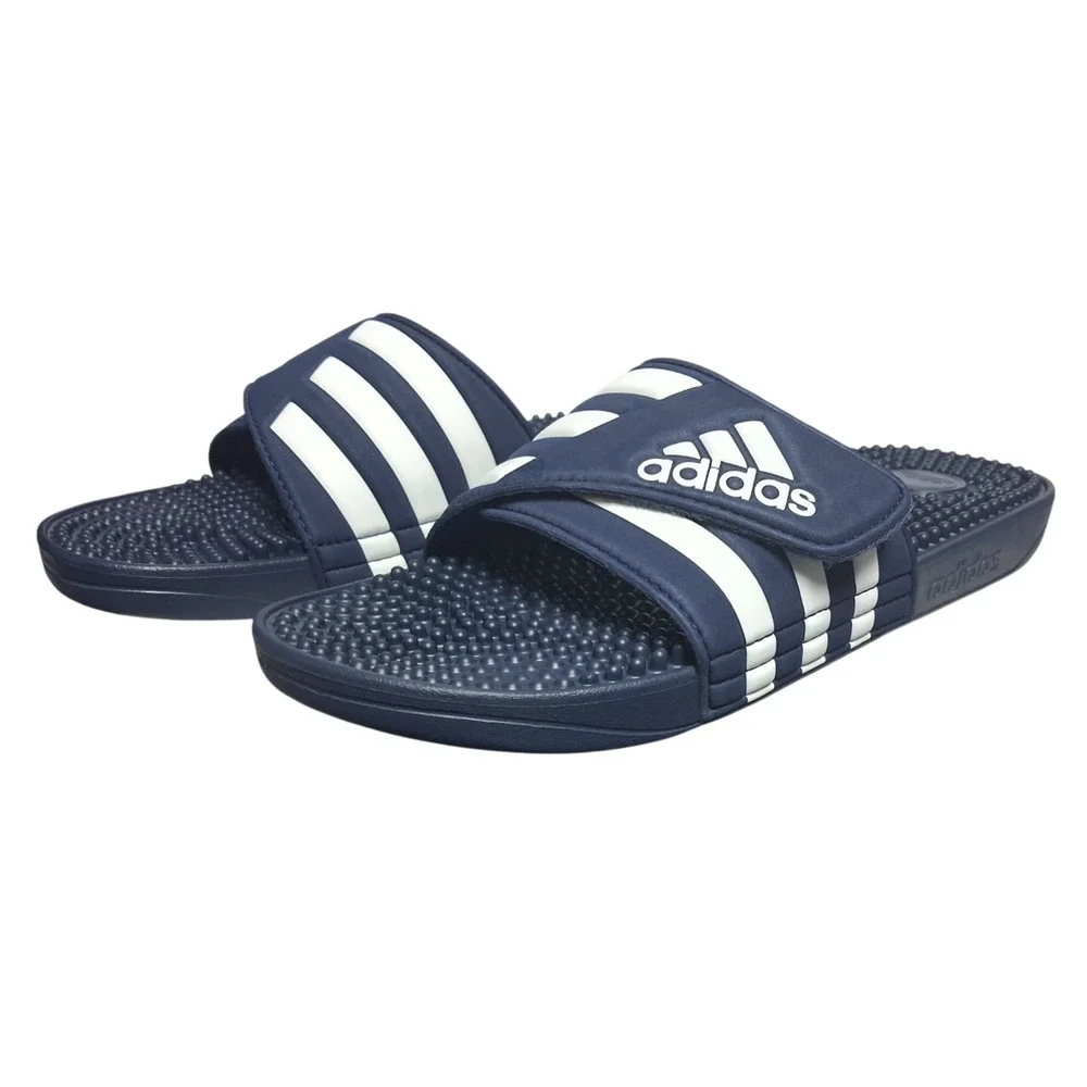 Adidas Adissage Massage Slides Blue White Mens 12 Womens 13 Sandals F35579 Sport